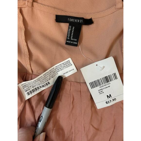 Forever 21 Jumpsuit Blush Medium M Cami Style Modern - Picture 7 of 8